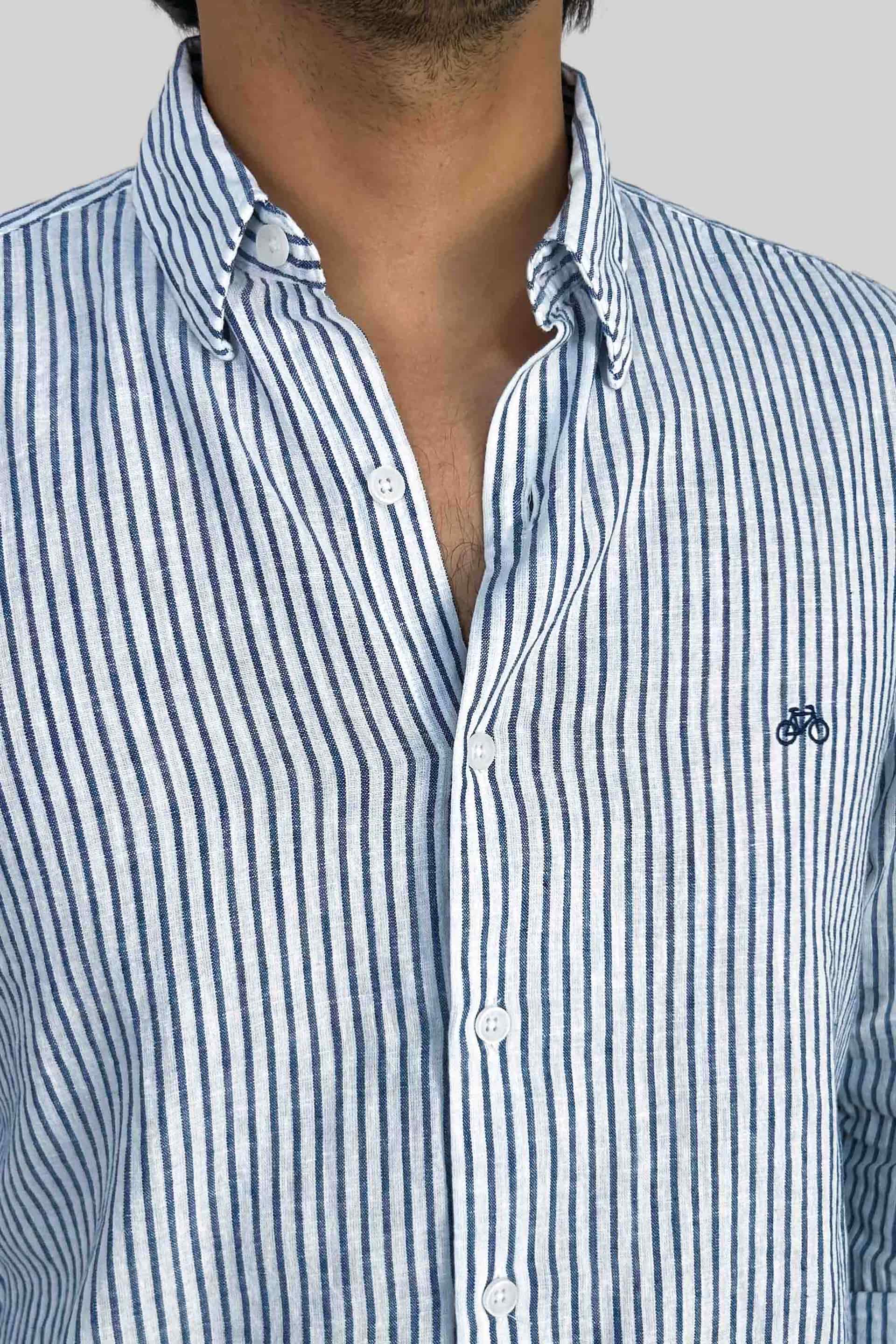 CAMISA LINO INDIGO LINES - miniatura 2