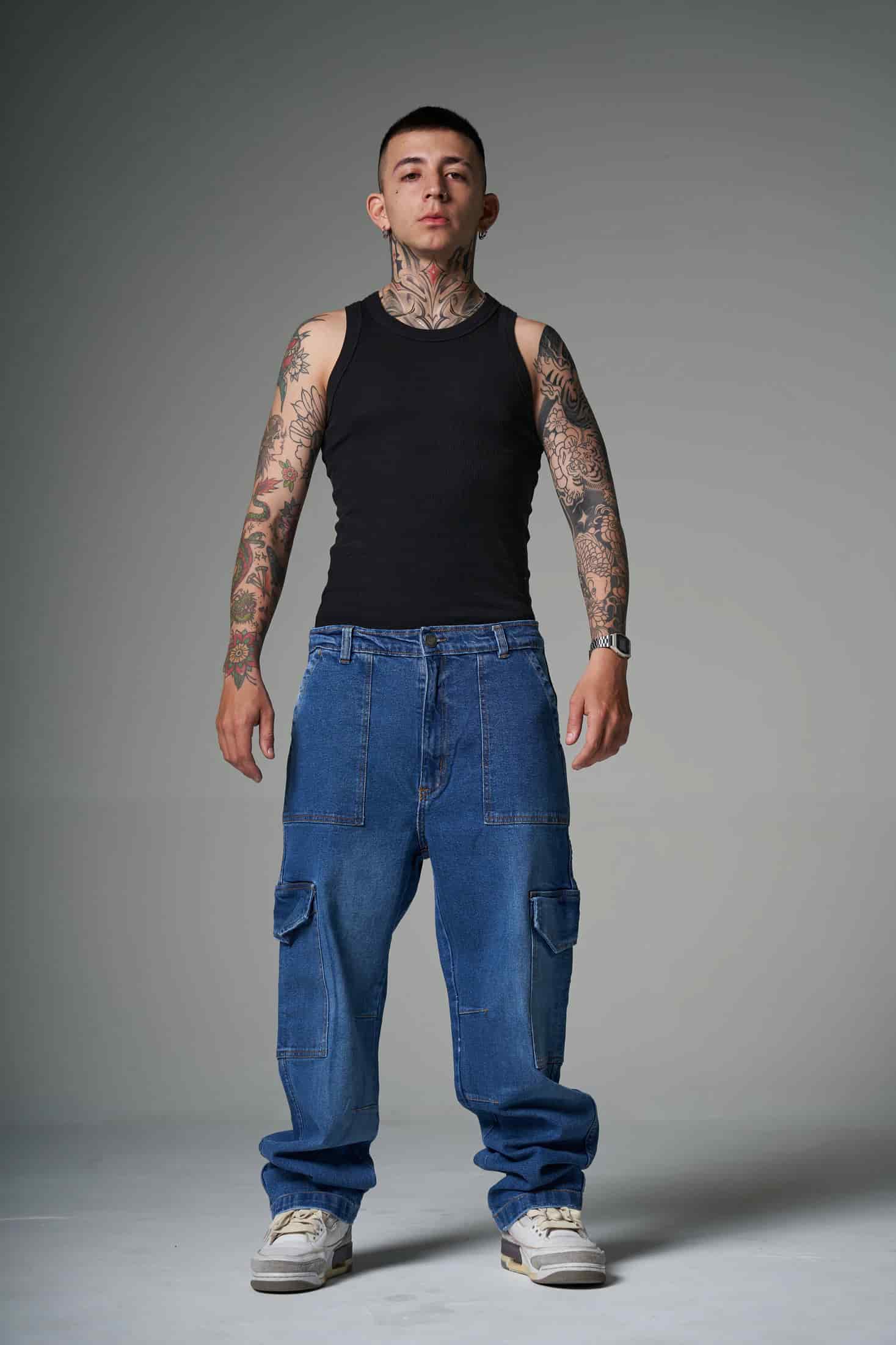 JEANS CARGO SAVAGE AZUL MEDIO 14495 - miniatura 1