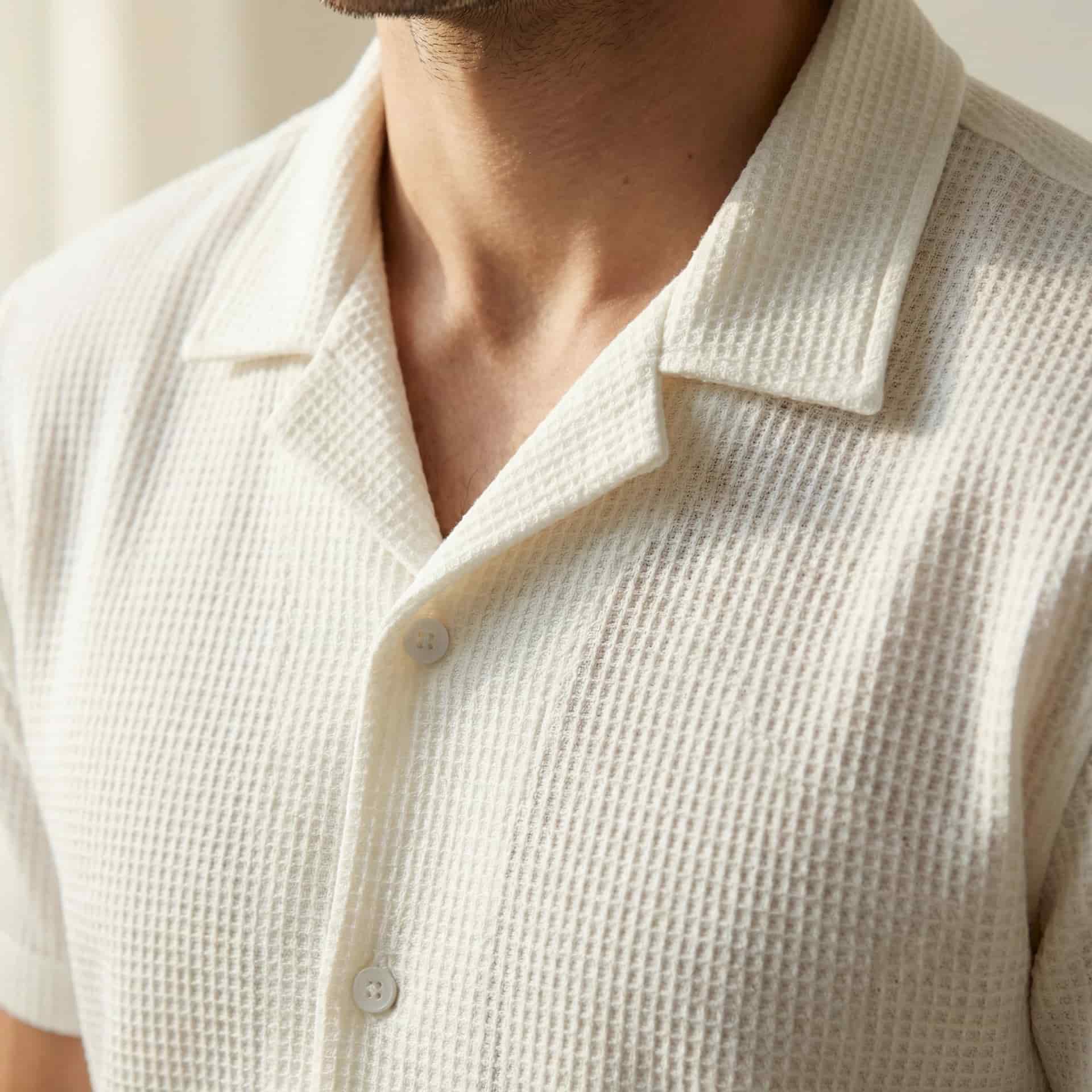 Camisa Texturizada Bowling Blanca C227 - miniatura 6