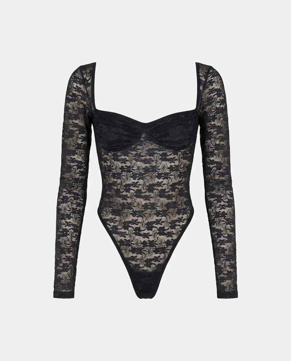 LACE BLACK BODYSUIT - miniatura 2