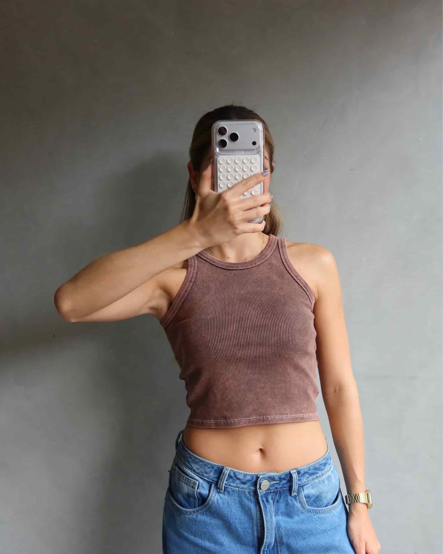 TANK TOP WASHED CAFÉ - miniatura 2