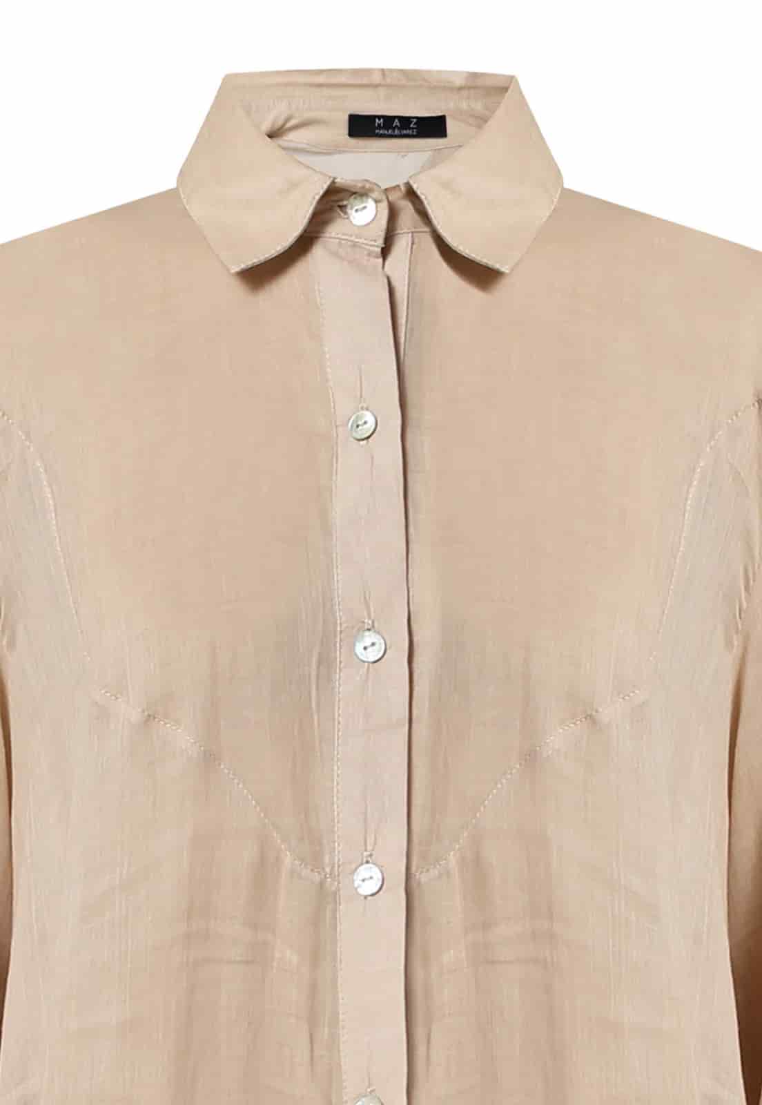 ASYMMETRICAL WAVES NECK SHIRT LINEN DRESS - miniatura 5
