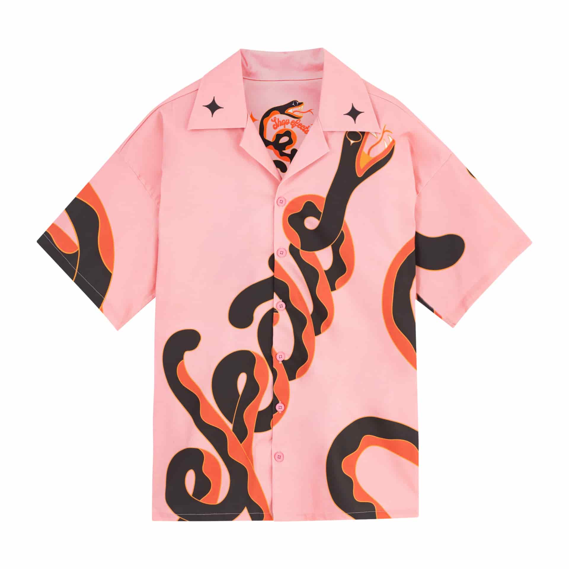 CAMISA EFECTO SNAKES ROSA - miniatura 1