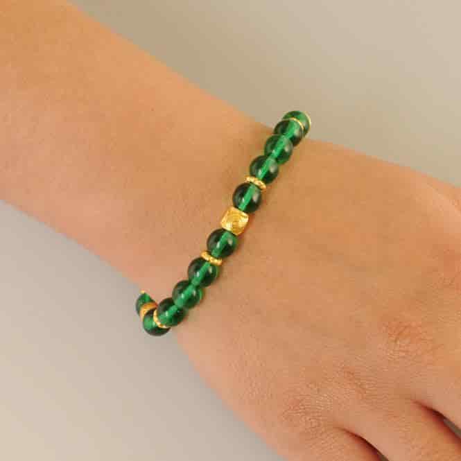 Pulsera Cristal Checo Verde 8mm - miniatura 2