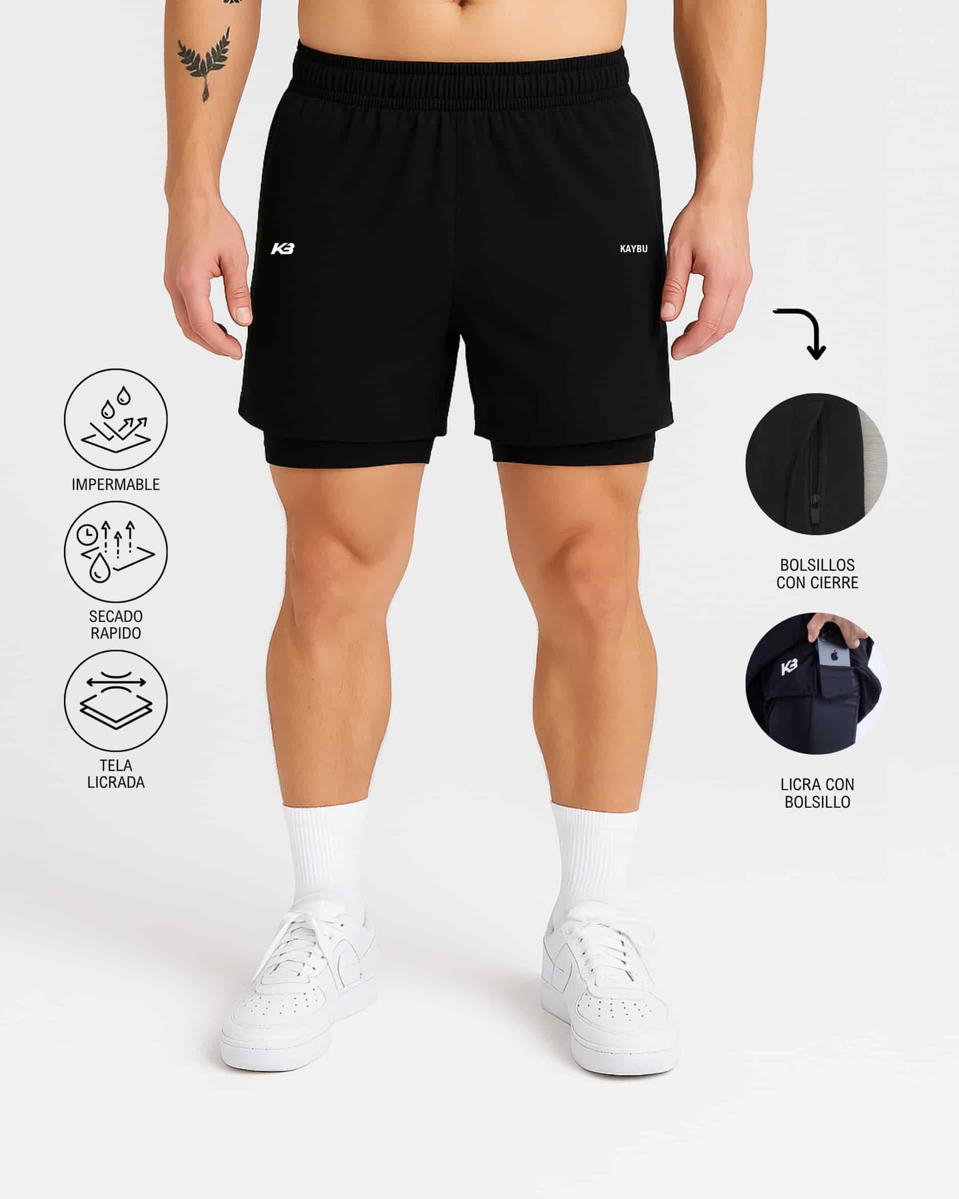 Pantaloneta con licra y bolsillos con cierre┃KBMEN RF.206 - miniatura 1