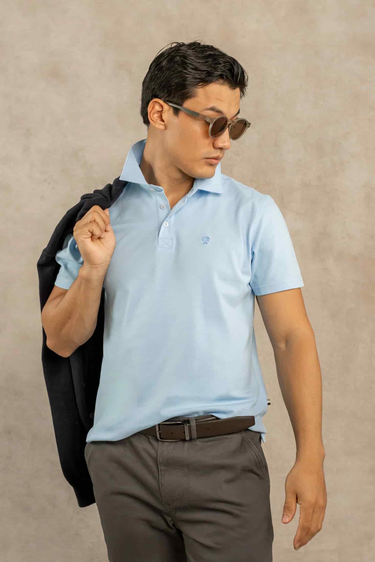 Polo Antimanchas Azul Celeste - miniatura 1