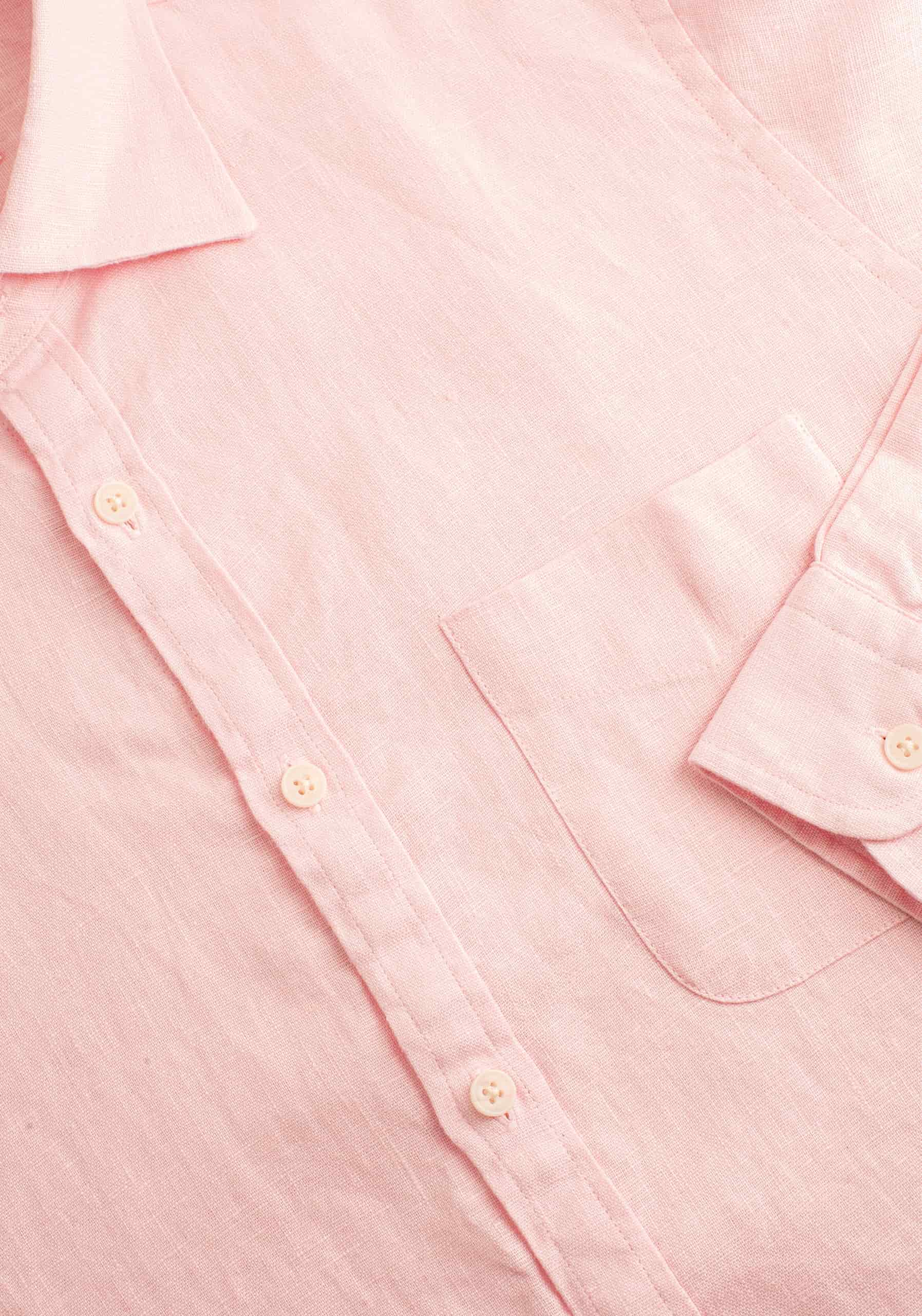 Camisa H CI Lino Unicolor Bols Rosado Claro - miniatura 7