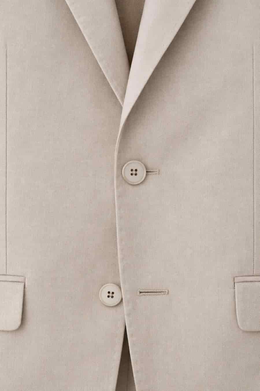 Men's mixed fabric beige vittorio set - miniatura 6