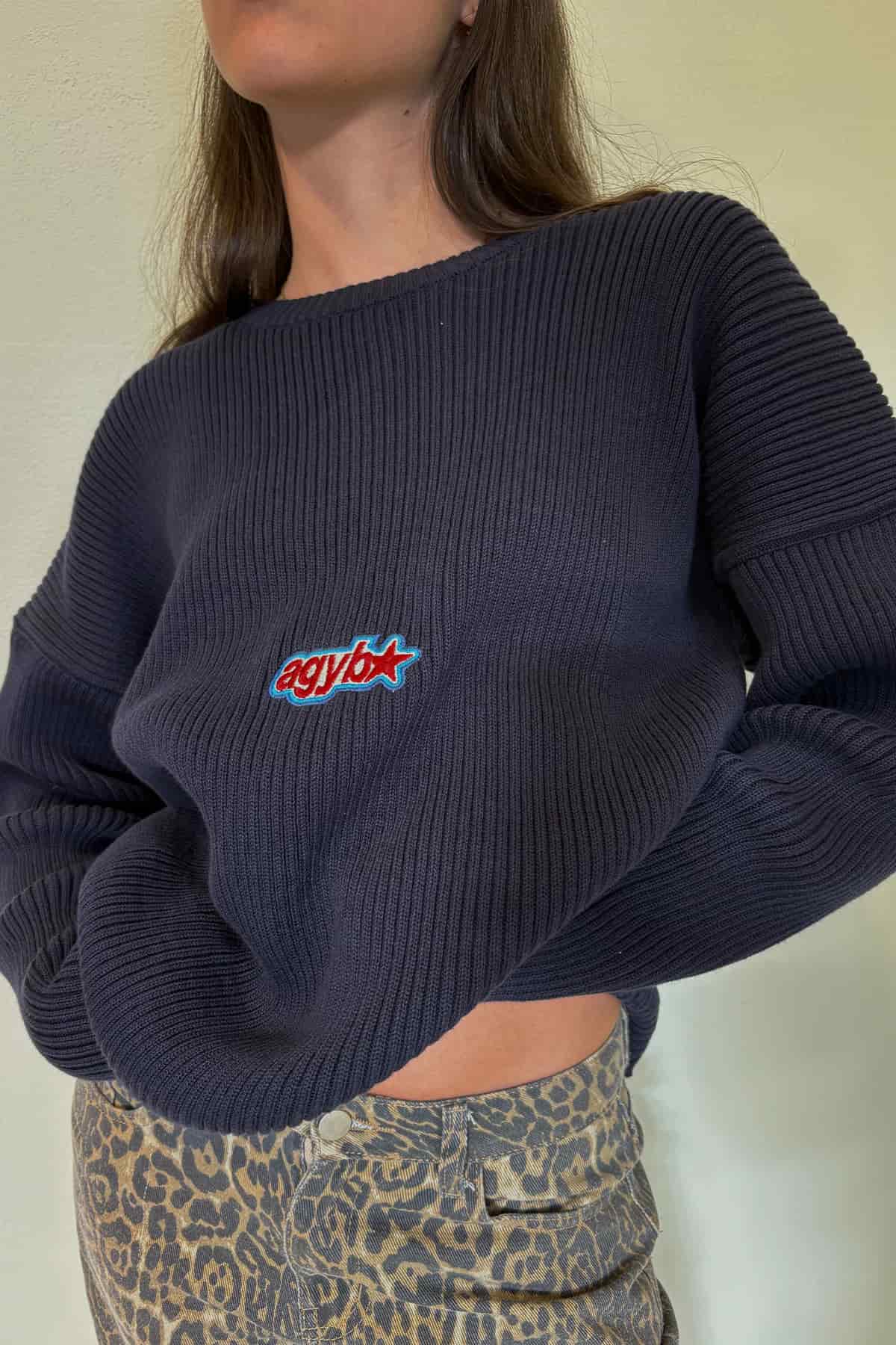 Starry Rib Sweater Navy - miniatura 5