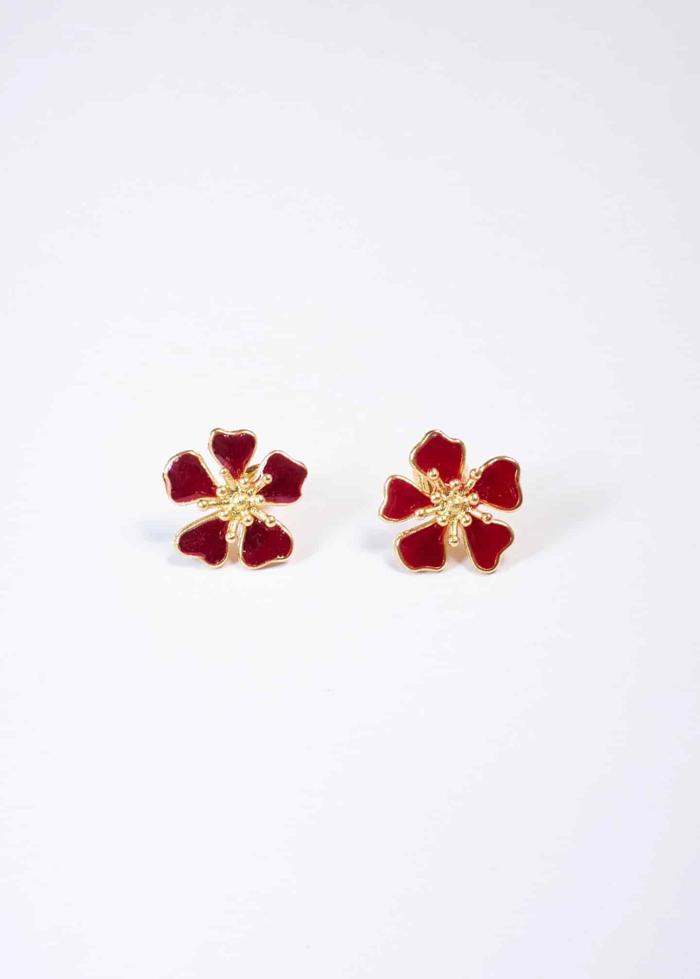 Aretes Aurora Mini Rojo Vino - miniatura 2