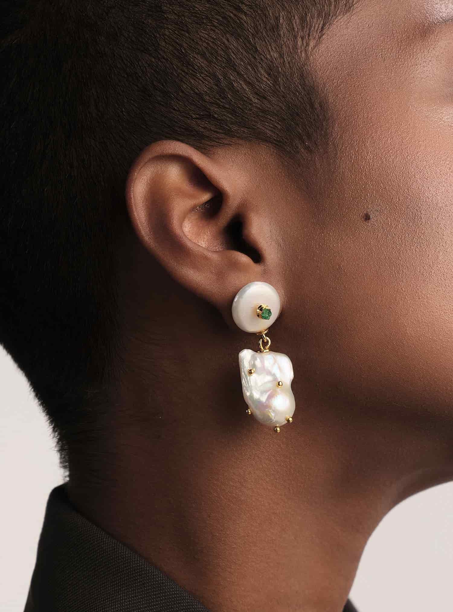 White Baroque Pearl Drops - miniatura 4