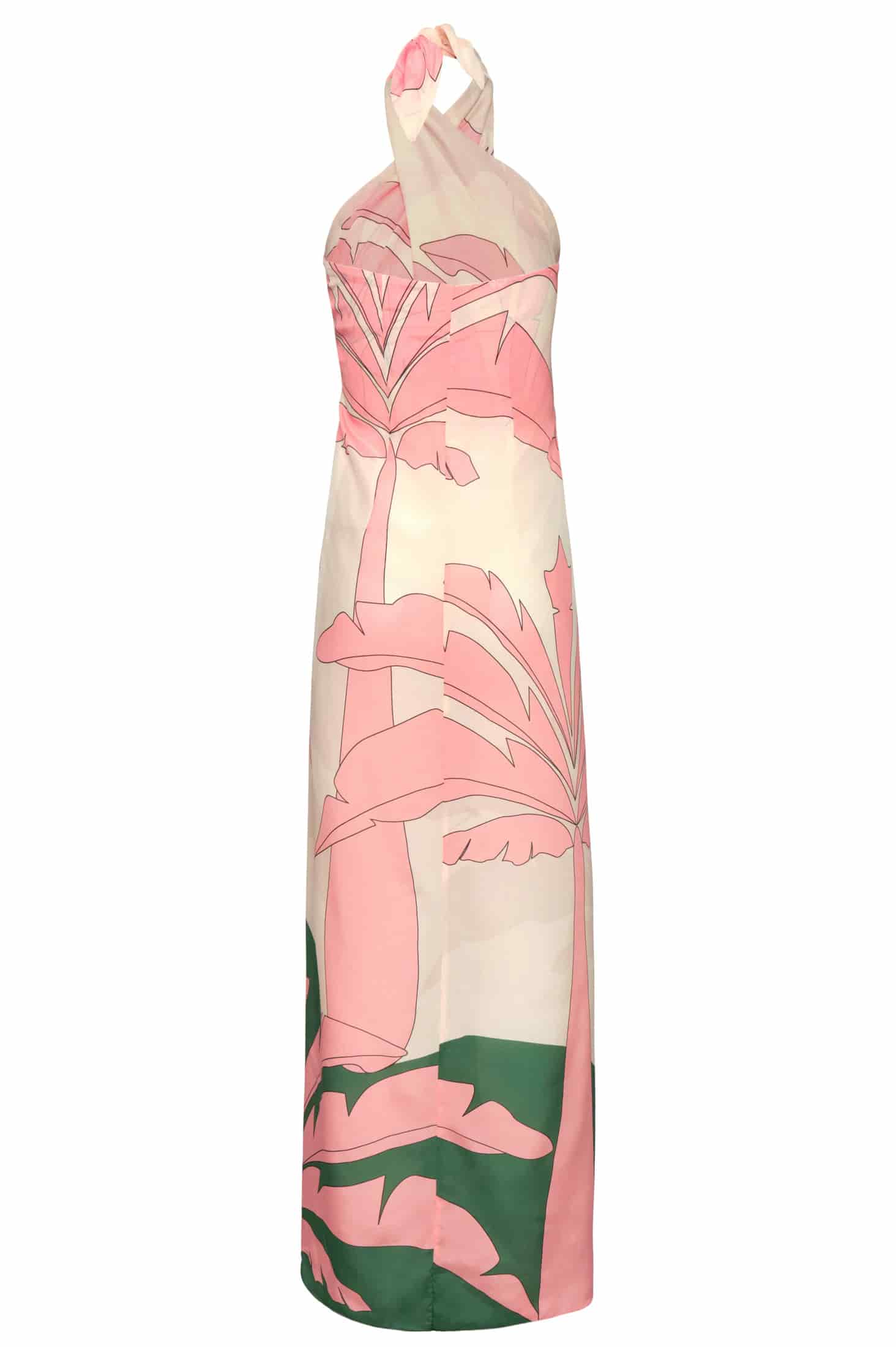 Cayetana Silk Crepe Maxi Dress / Peach Palms - miniatura 3