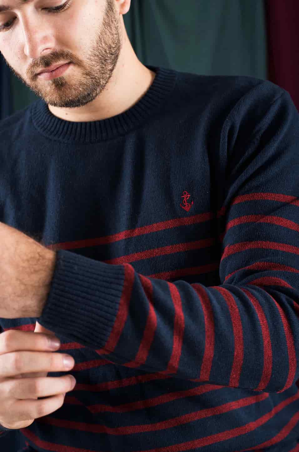 Saco Navy Rayas Rojas - miniatura 2