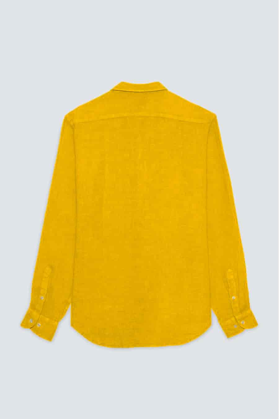 Men's linen shirt mustard - miniatura 3