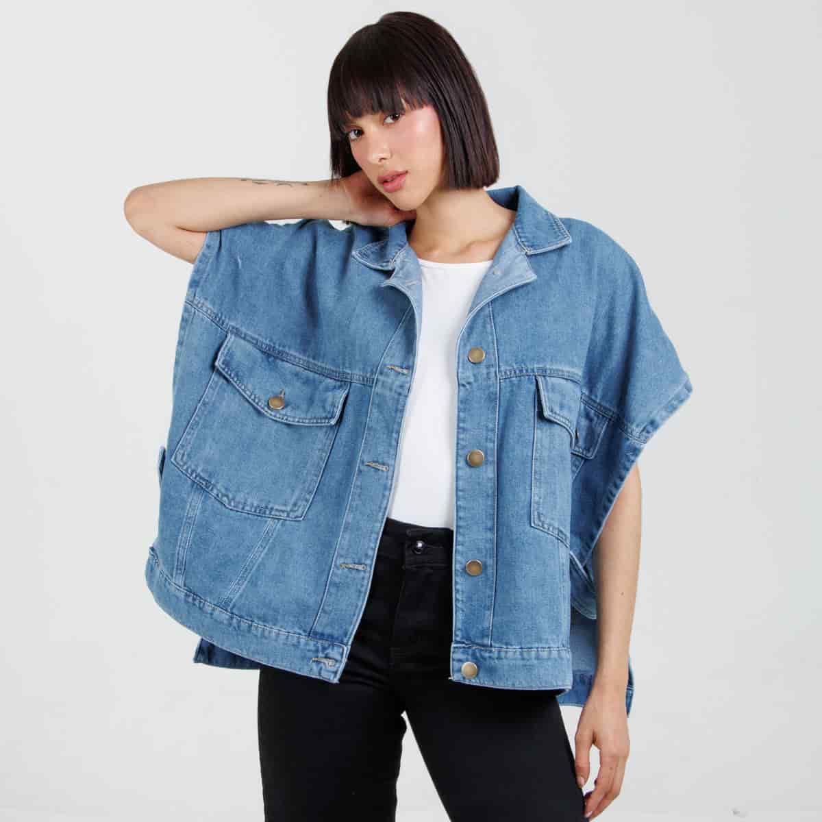 Poncho denim Axspen B1768 - miniatura 1