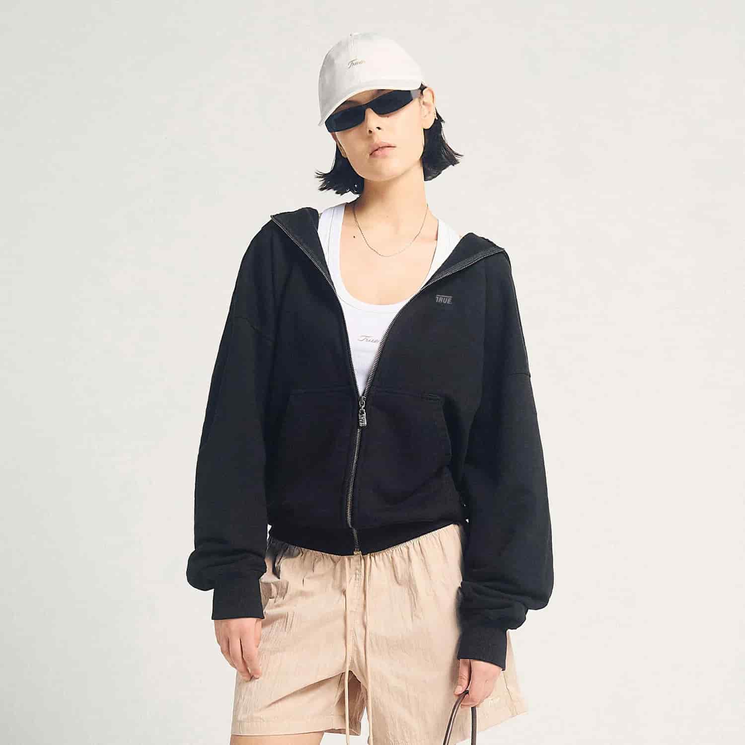 Classic Zipper Hoodie - Black - miniatura 11