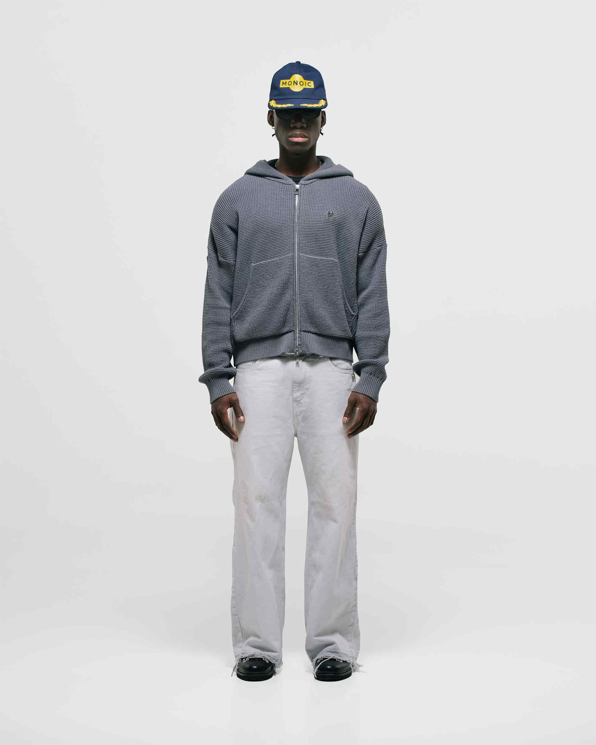 Zip Knitwear Hoodie - Gris Raton - miniatura 5