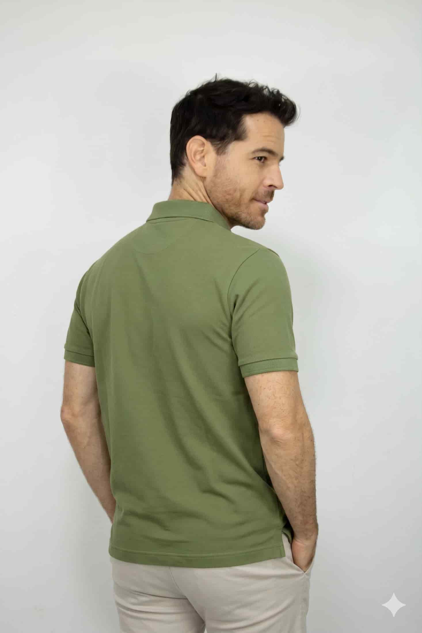 Polo Deportiva Verde Para Hombre - miniatura 3