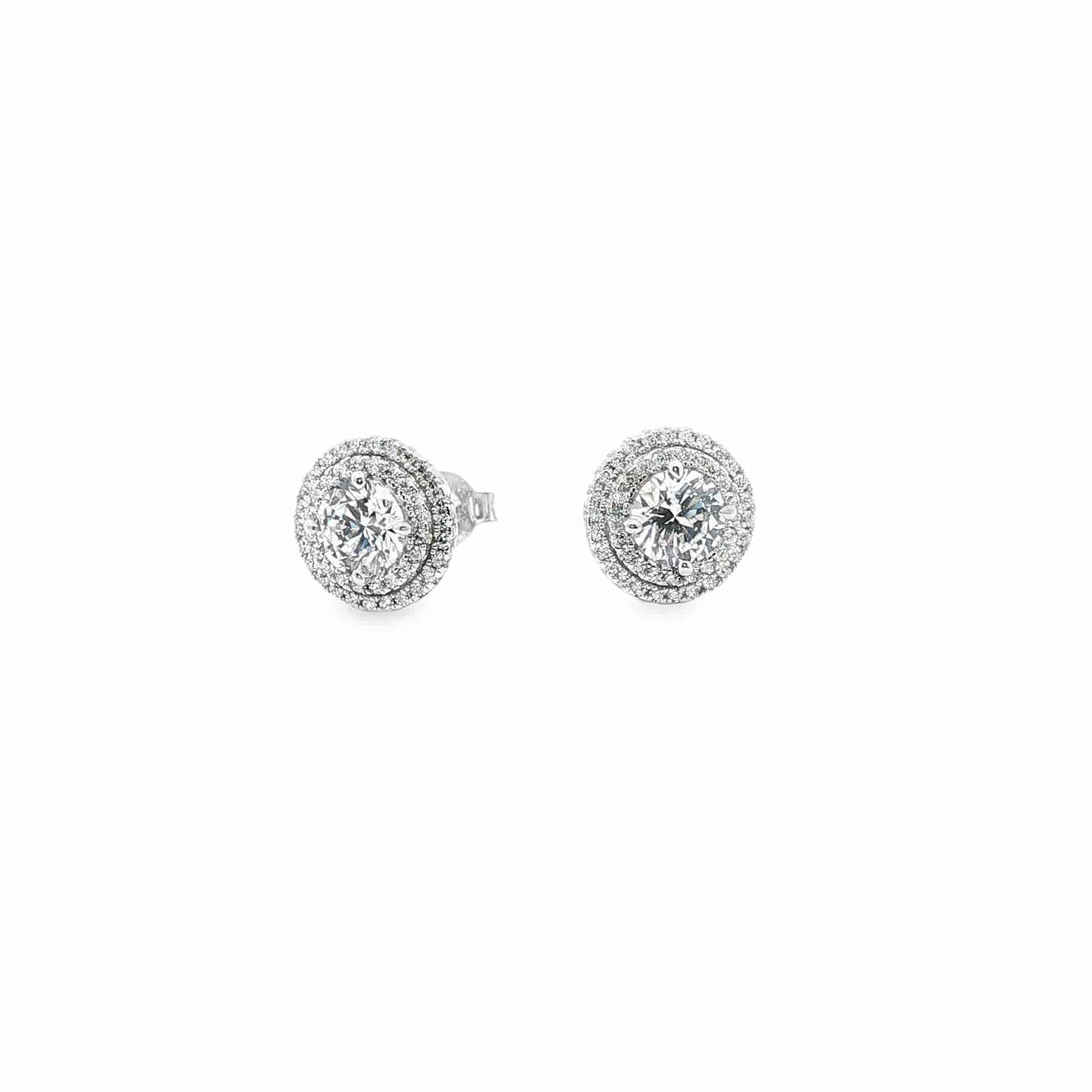 Double Halo Earrings Green - miniatura 3