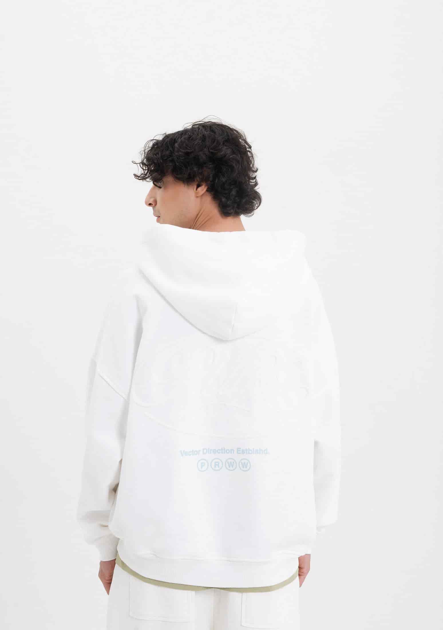 Across The Lines White Zip Hoodie - miniatura 3