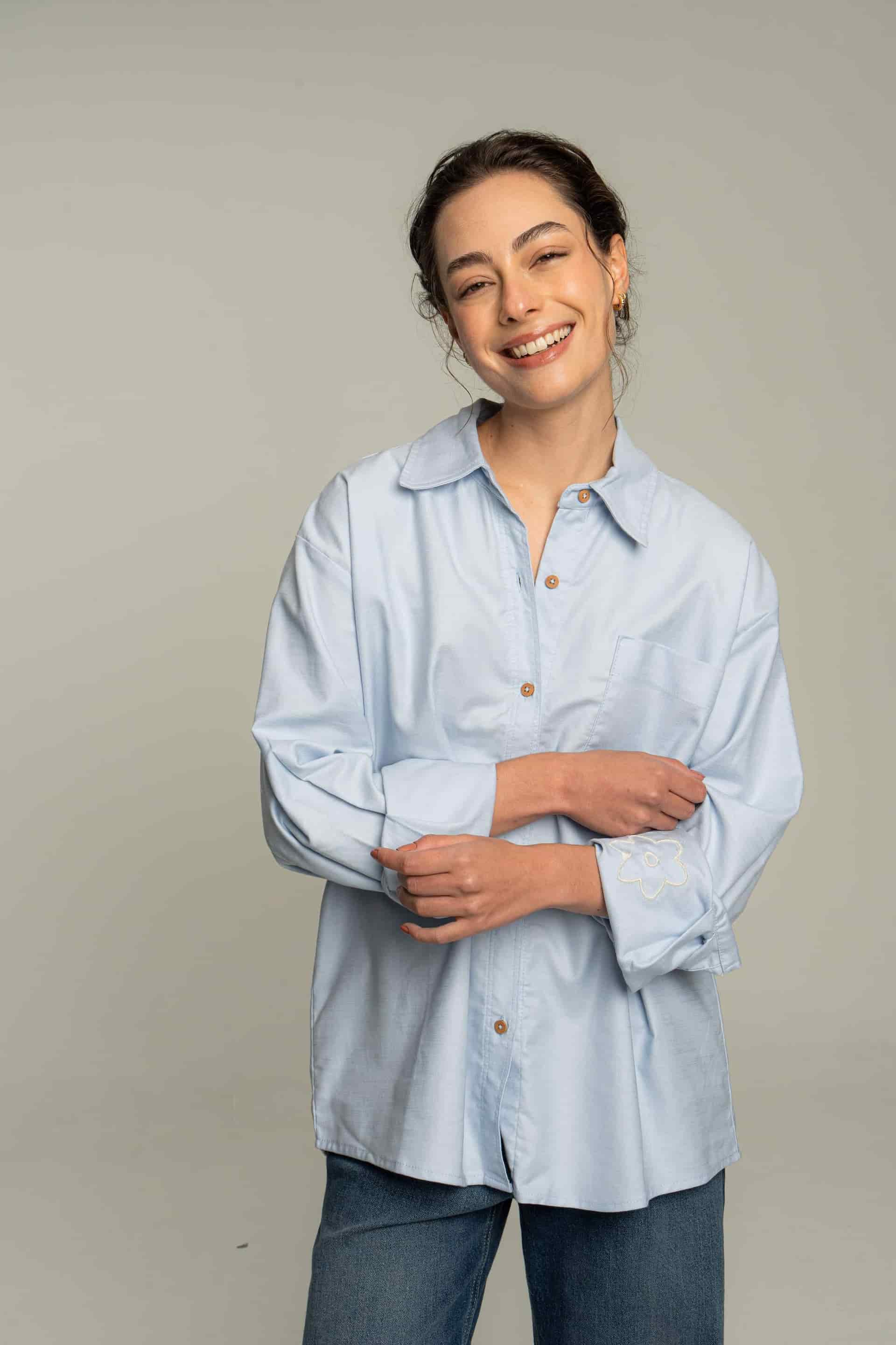 Camisa flor azul - miniatura 3