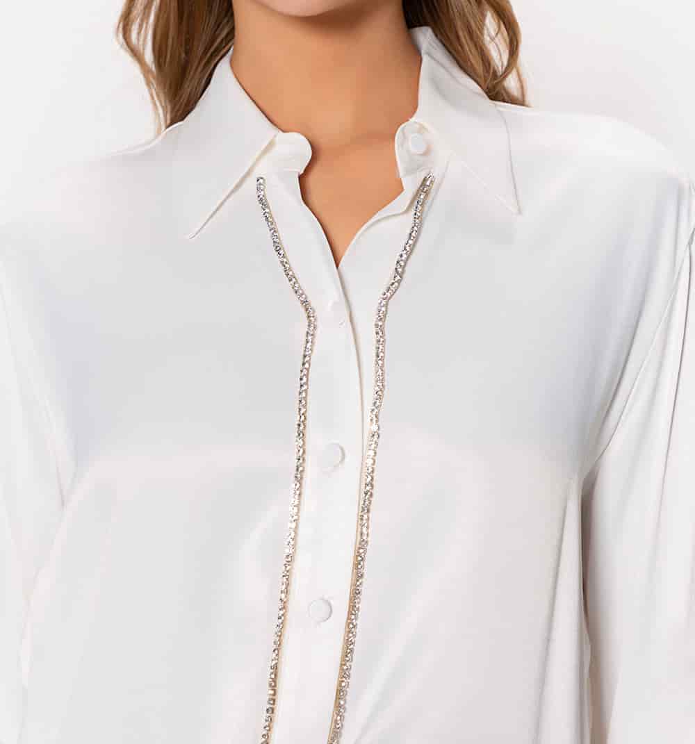 Blusa camisera manga larga con decoracio - miniatura 7
