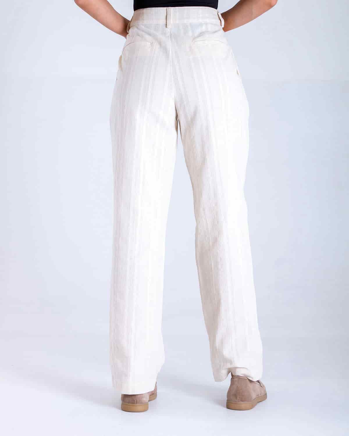 Pantalon recto ivory para mujer - miniatura 4