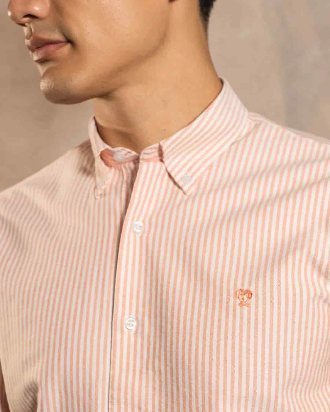 Camisa Antimanchas Oxford Rayas Coral - miniatura 2