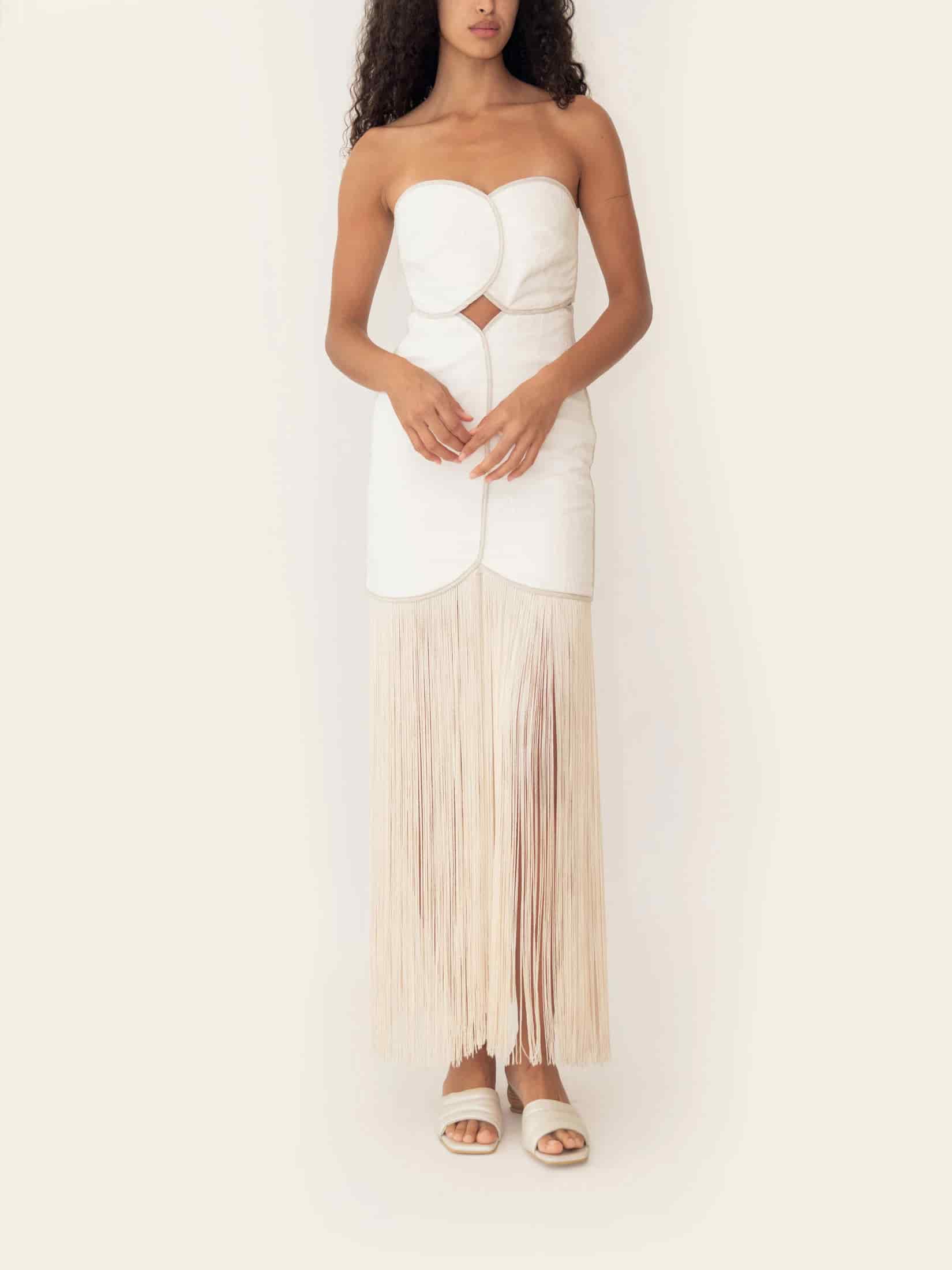 JOAQUINA DRESS IVORY SEASHELLS - miniatura 3