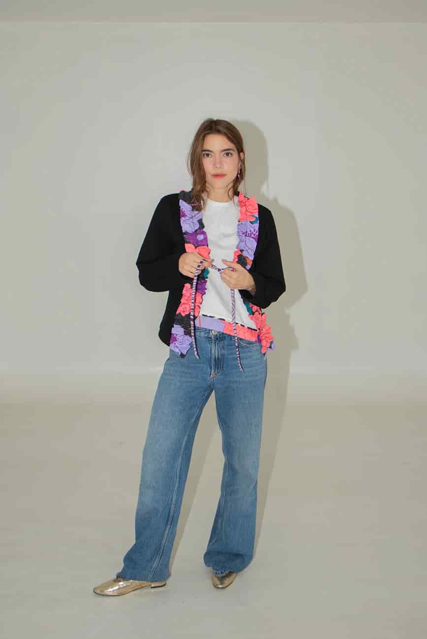 Black Sweat Cardigan - miniatura 2