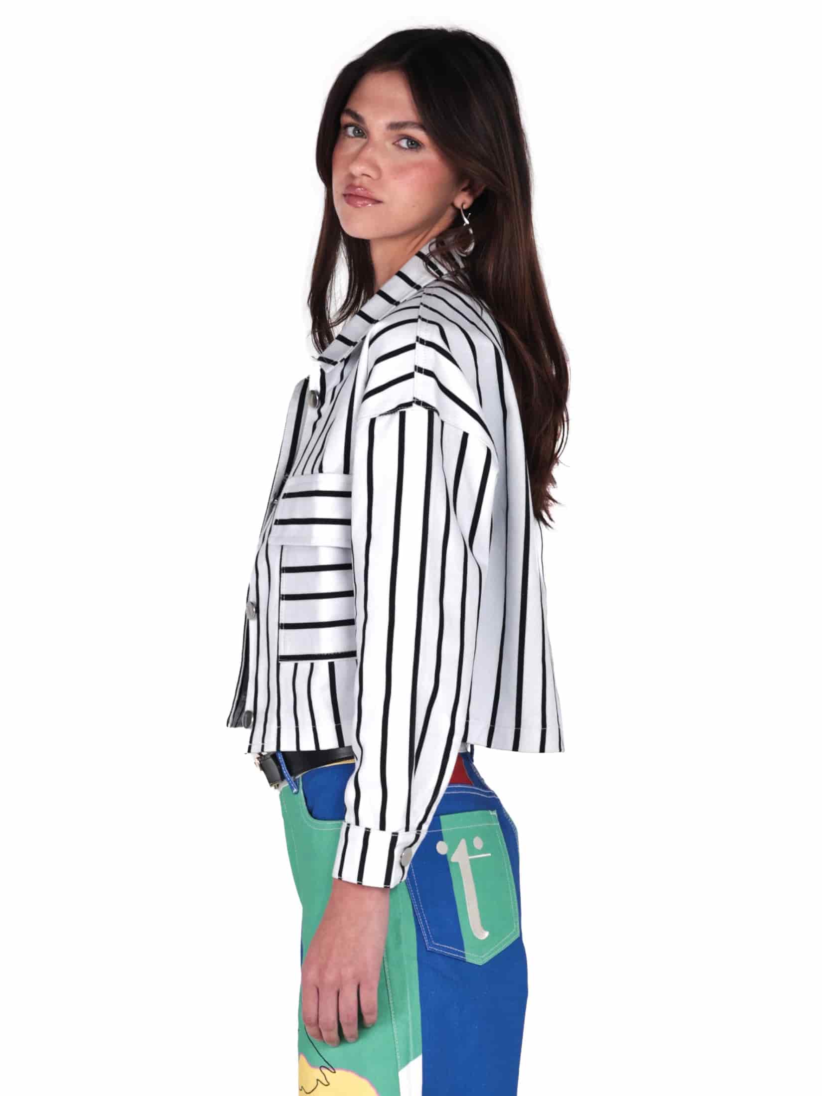Chaqueta Costura blanco y negro - miniatura 2