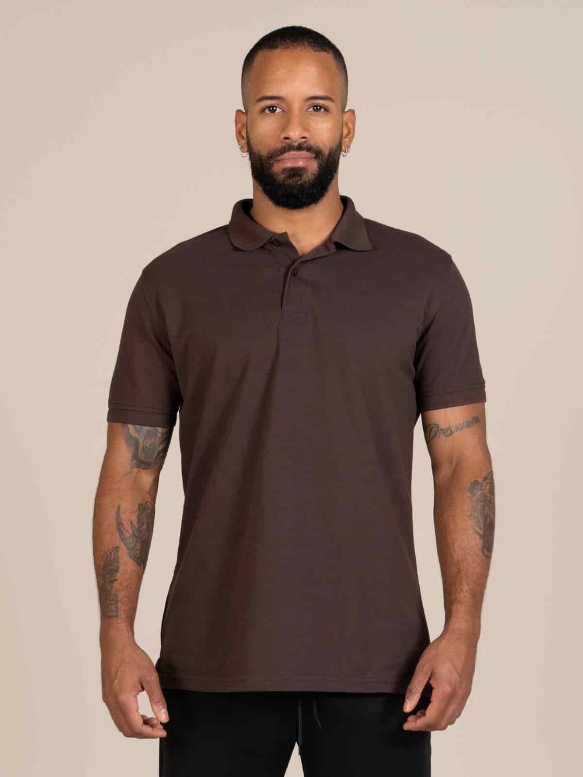 camiseta polo hombre brown - miniatura 1
