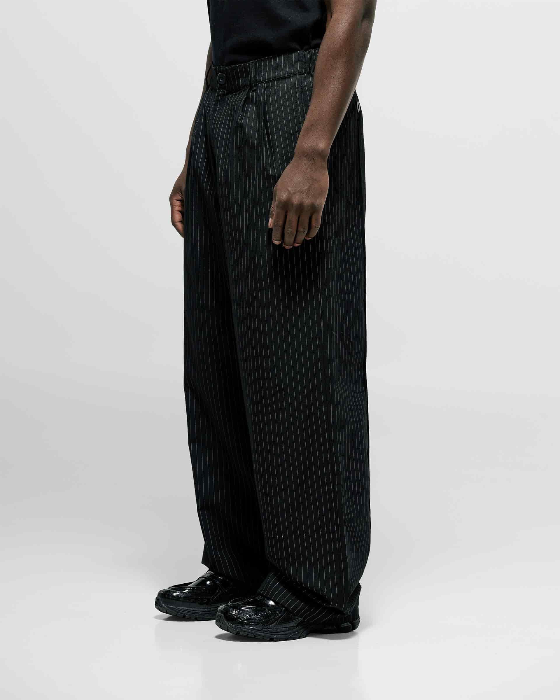 Trouser a Rayas - Negro Oscuro - miniatura 2
