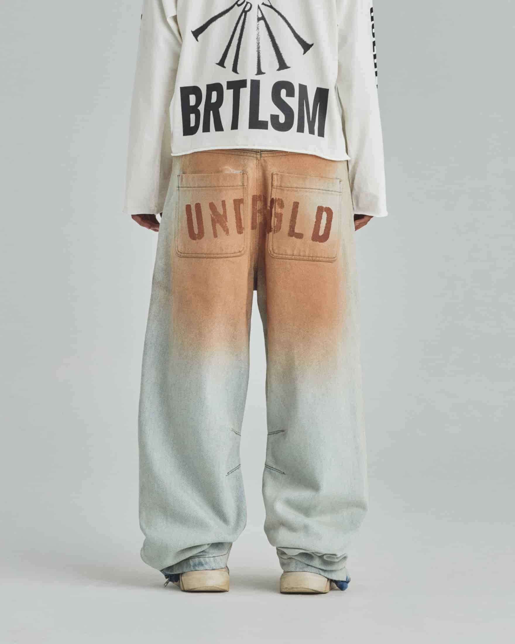 Spring UNDRGLD Zip Up Wide Jeans Brown - miniatura 6