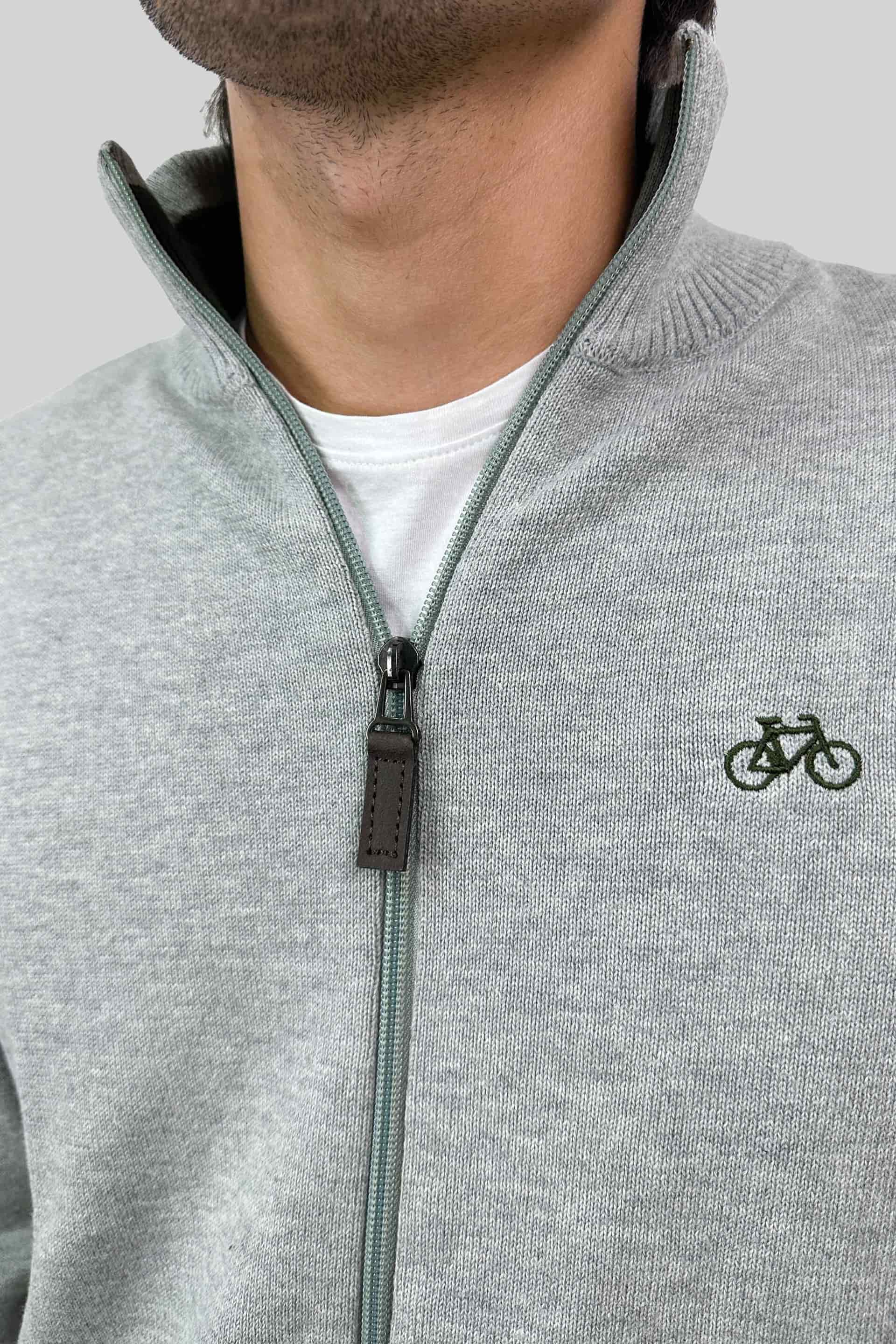 SACO FULL ZIP GRIS CLARO - miniatura 2