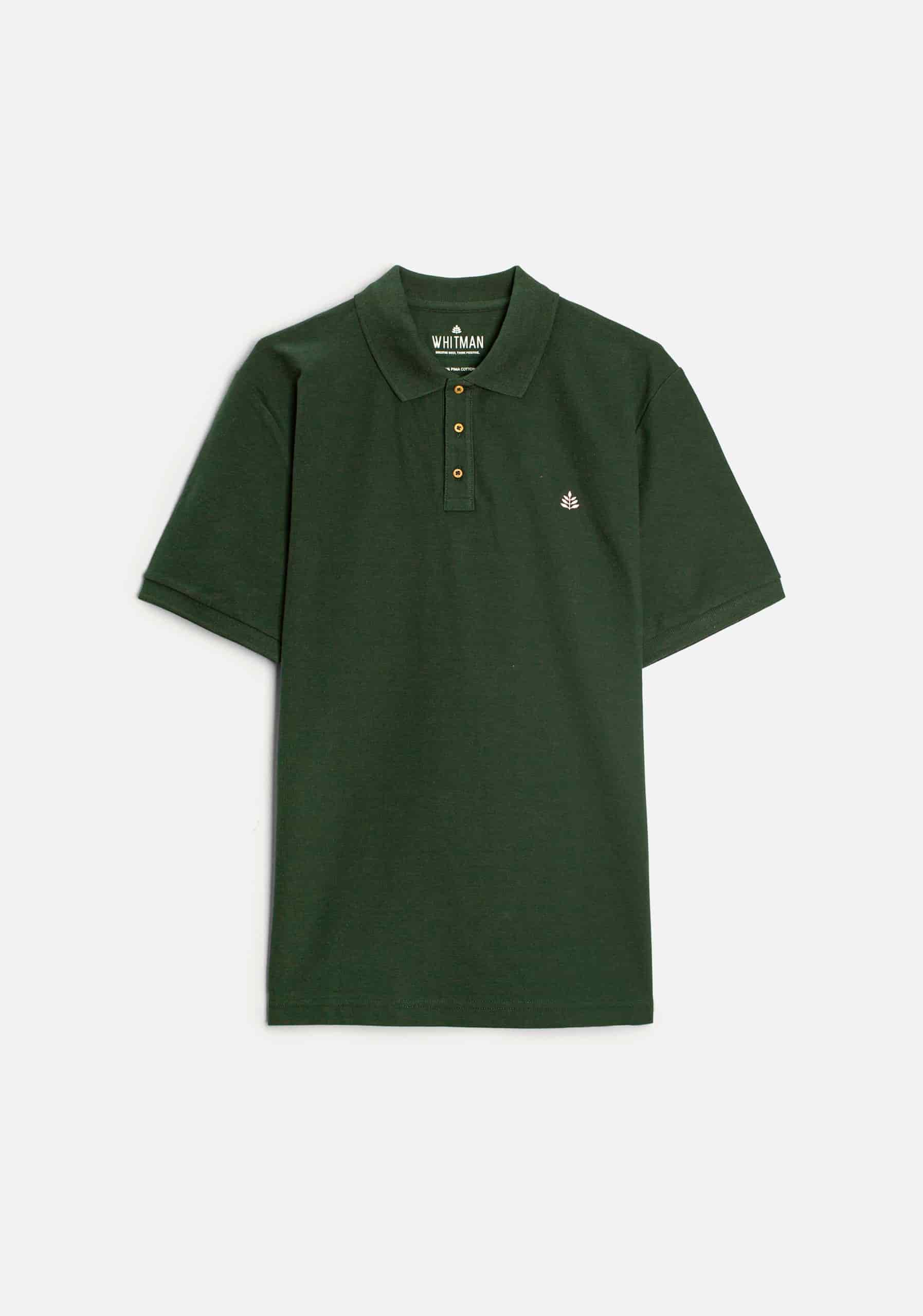 Camiseta Polo H Unicolor L-Ros Verde Osc. - miniatura 1