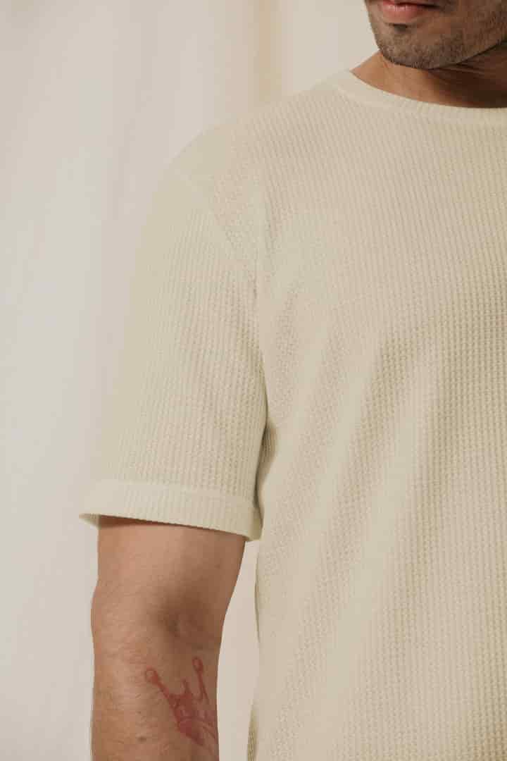 Camiseta texturizada beige - miniatura 5