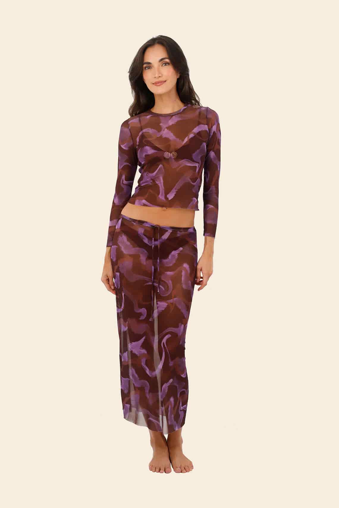 Brush Flame Sleek Mesh Top - miniatura 1