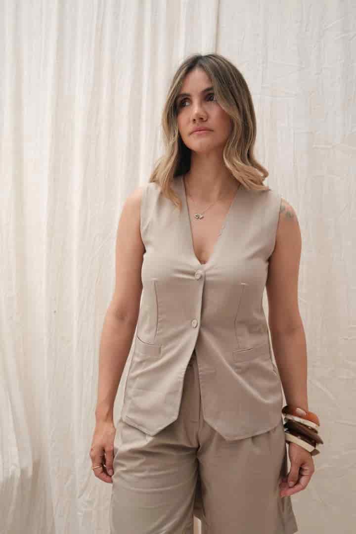 Blusa Cleotilde Taupe - miniatura 1