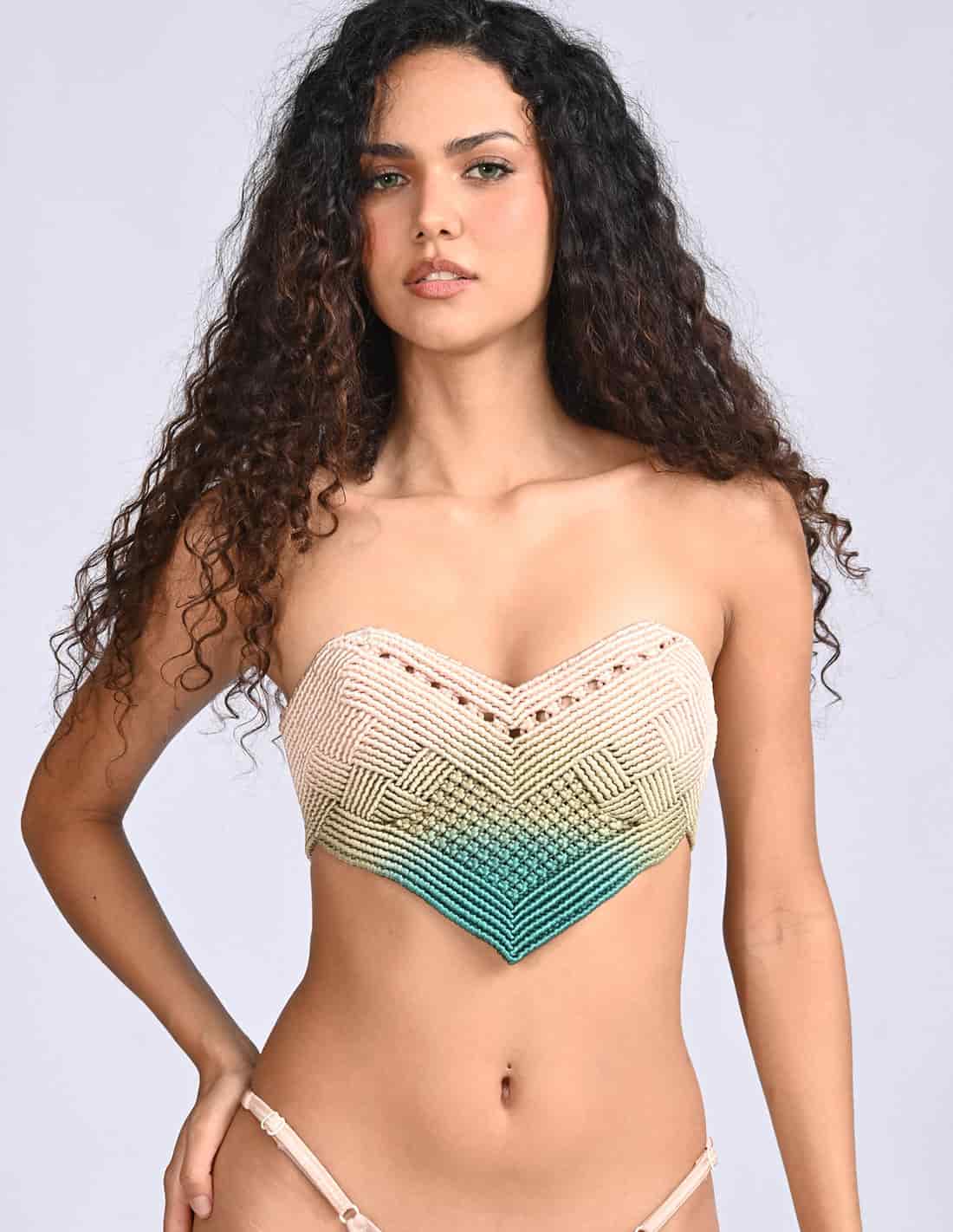 Crop Top Pikoe Nude + Green + Blue - miniatura 1