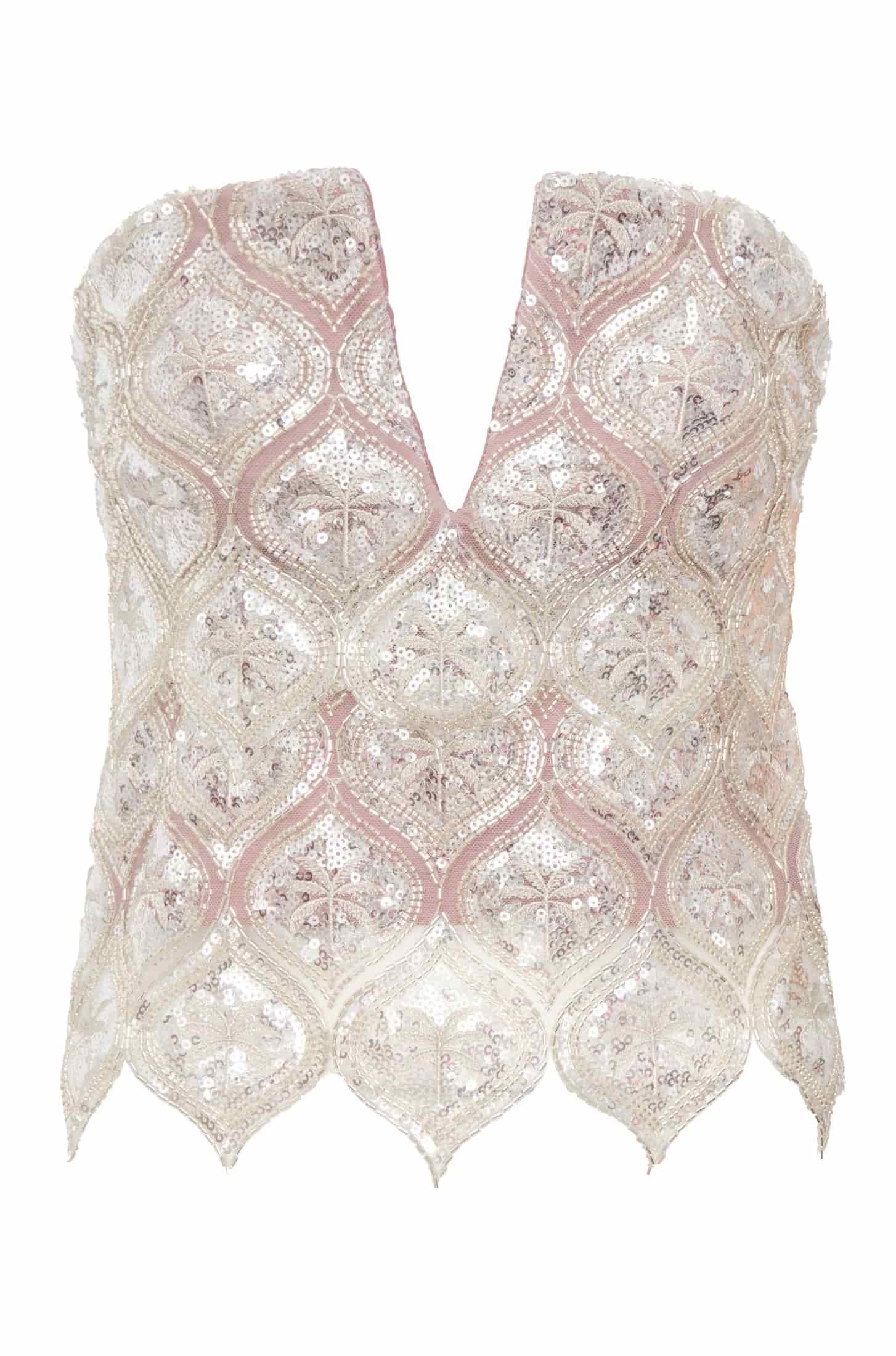 Luciana Palms Sequined Top / Silver - miniatura 1