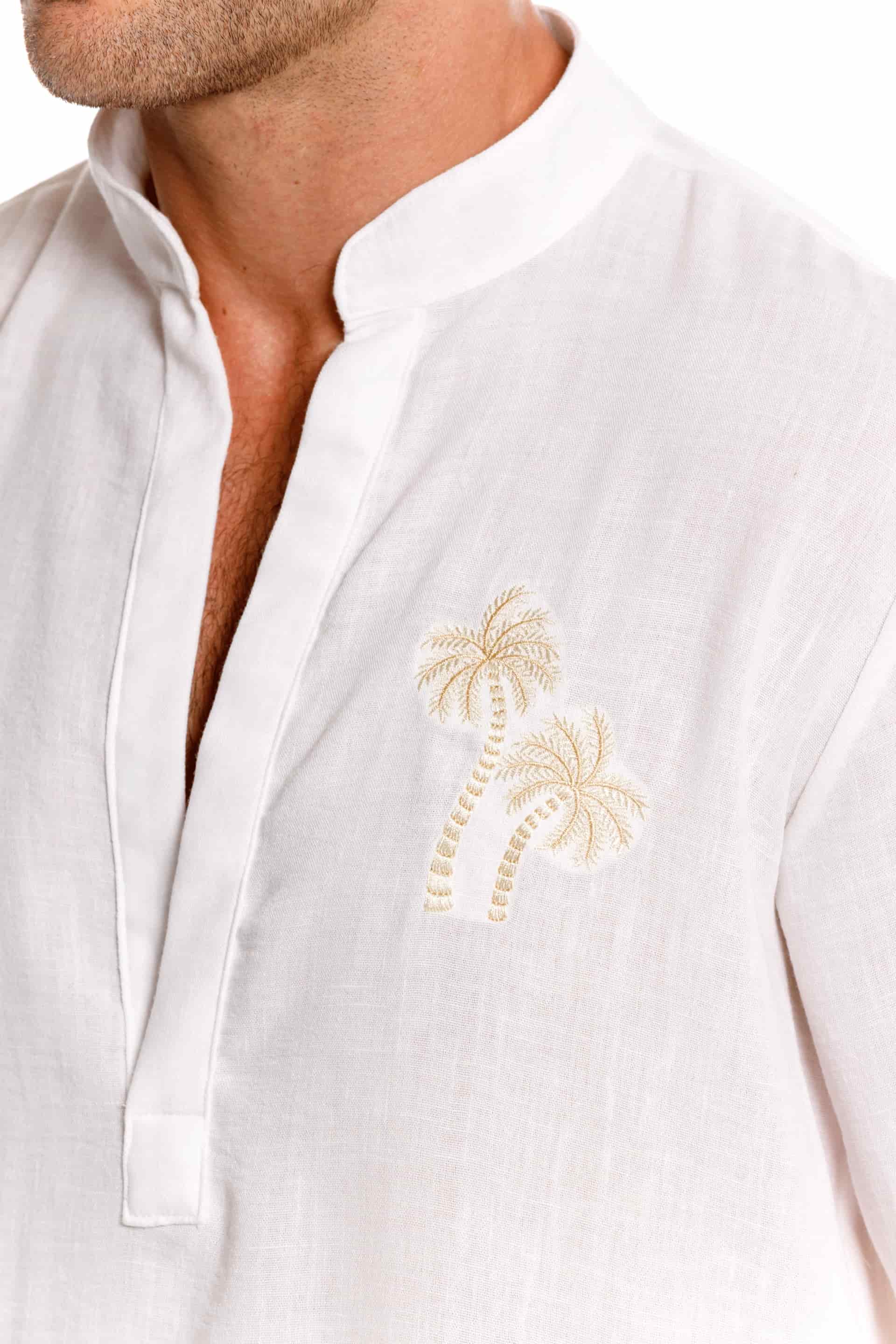 Camisa Nerú Hombre Palmera Bordada - miniatura 5