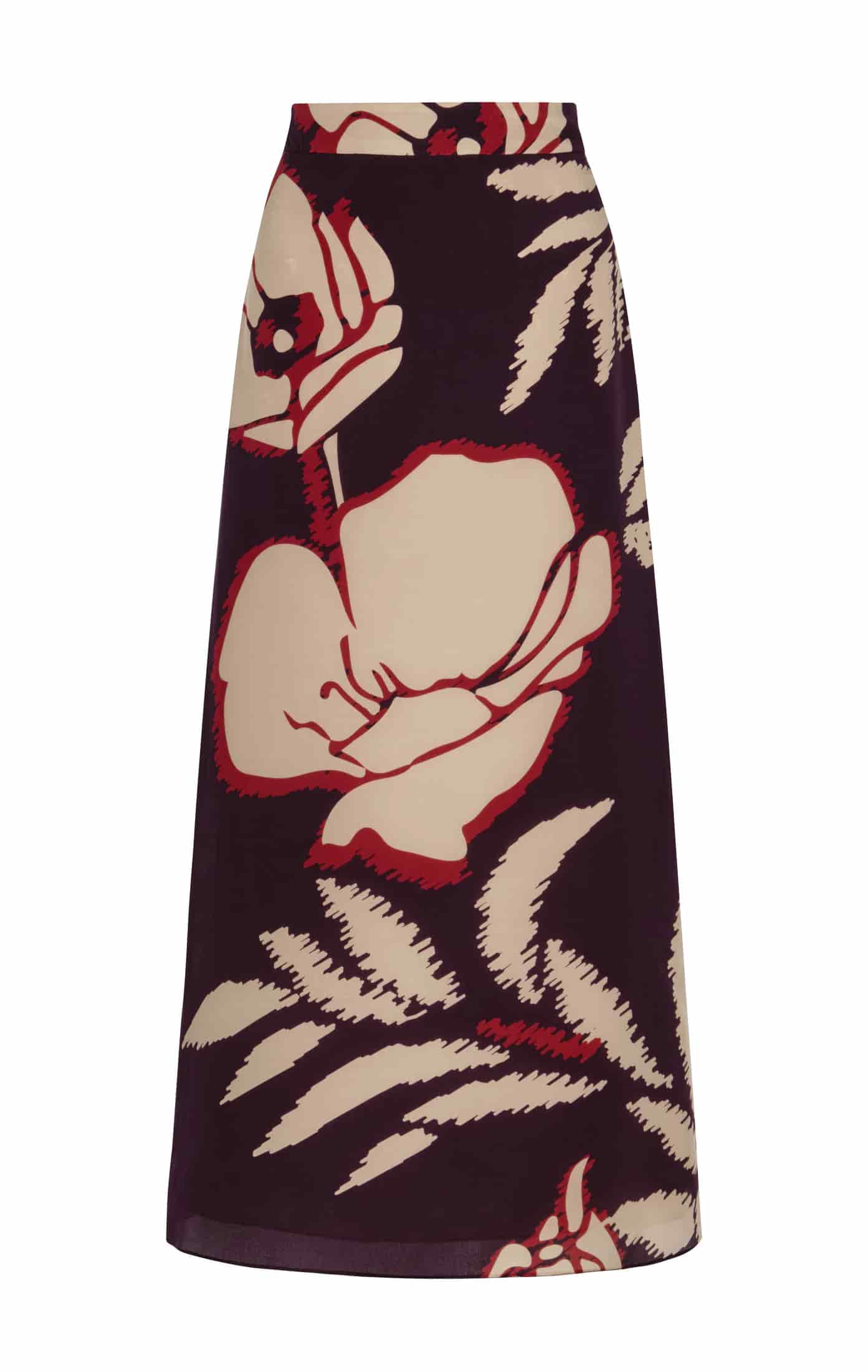 El Carmen Crepe Chine Midi Skirt / Purple Gladiolos - miniatura 2
