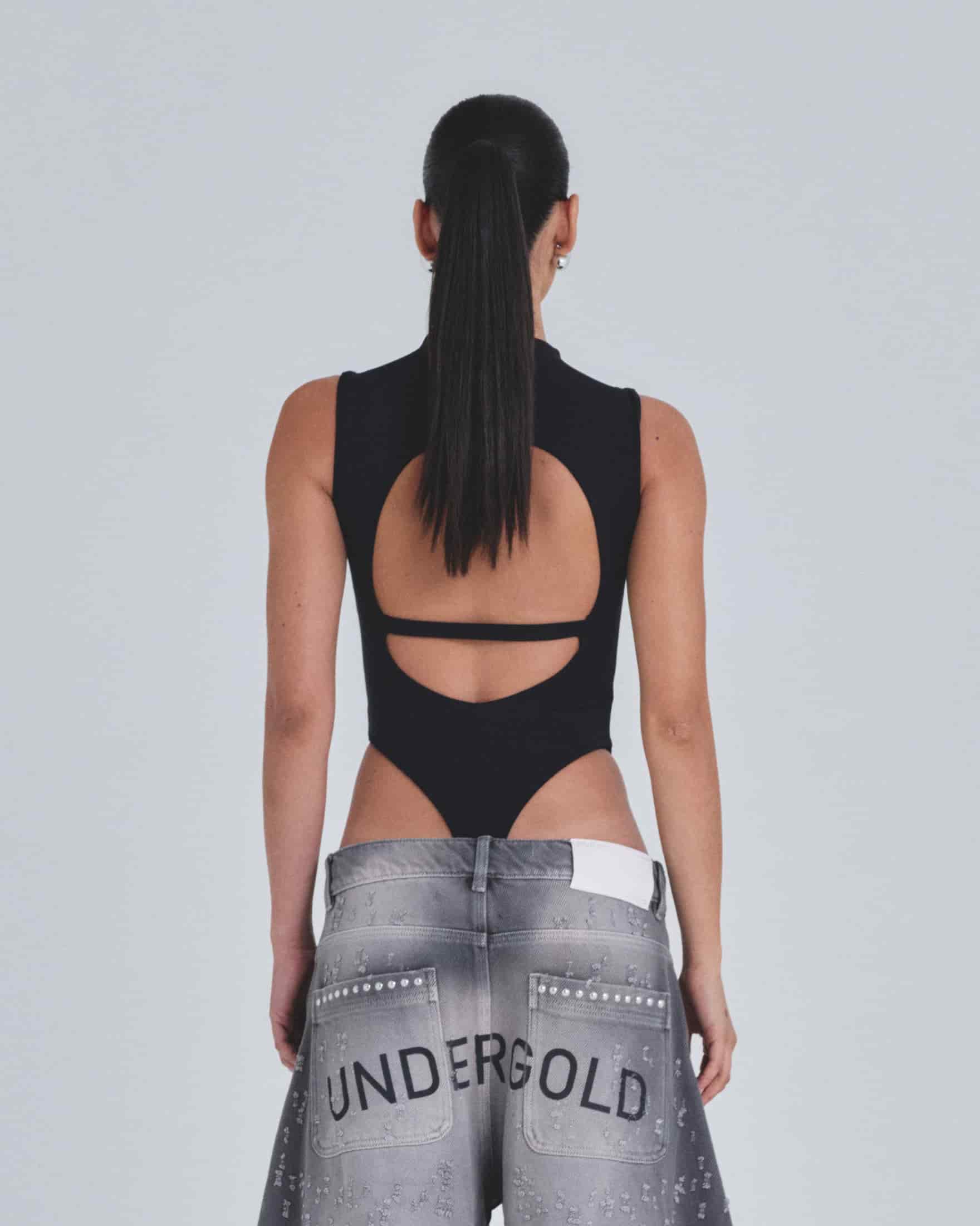 W Basics Asymetric Backless Body Black - miniatura 7