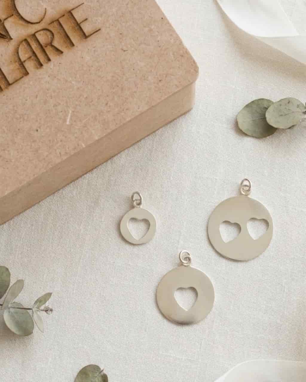 Dije dos corazones en Plata ley 950 - miniatura 2