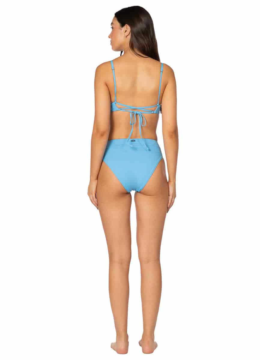 Maaji Stone Blue Parade Long Line Triangle Bikini Top - miniatura 7