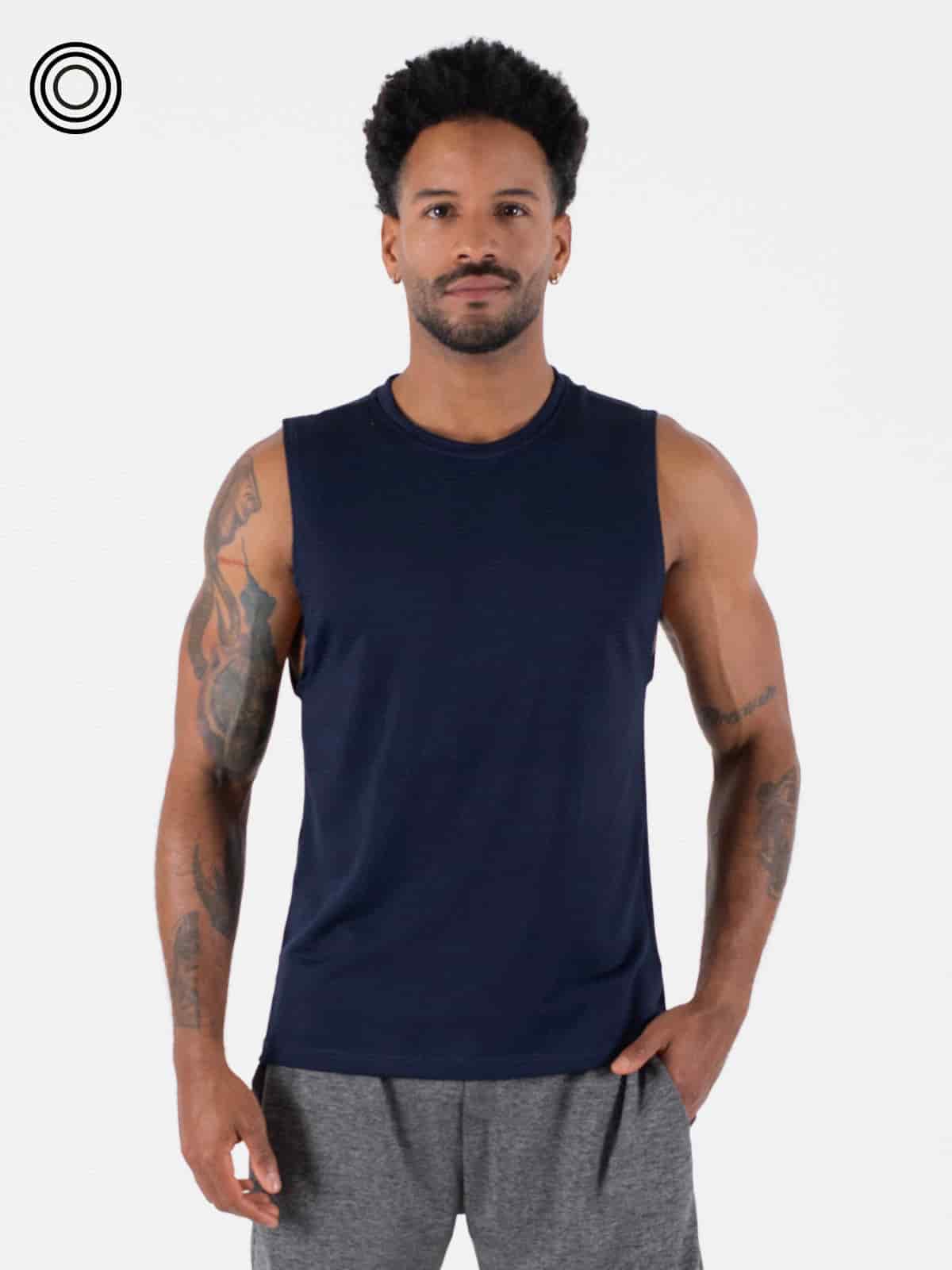 Camisilla hombre panal azul oscuro - miniatura 1