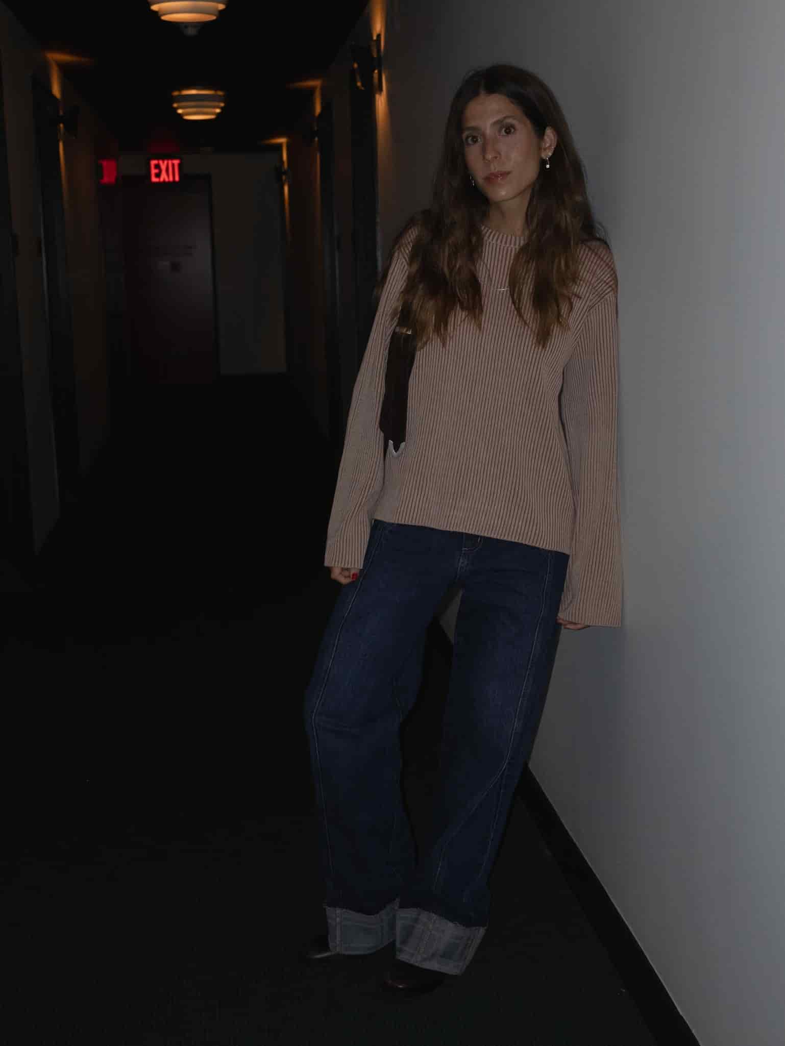 CHUNKY RIB SWEATER - NATURAL & BROWN - miniatura 4