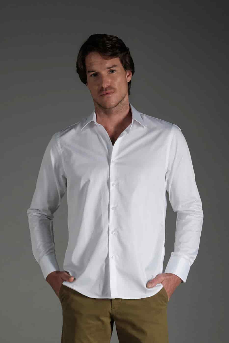 Camisa Classic Algodón Blanco Saten - miniatura 4