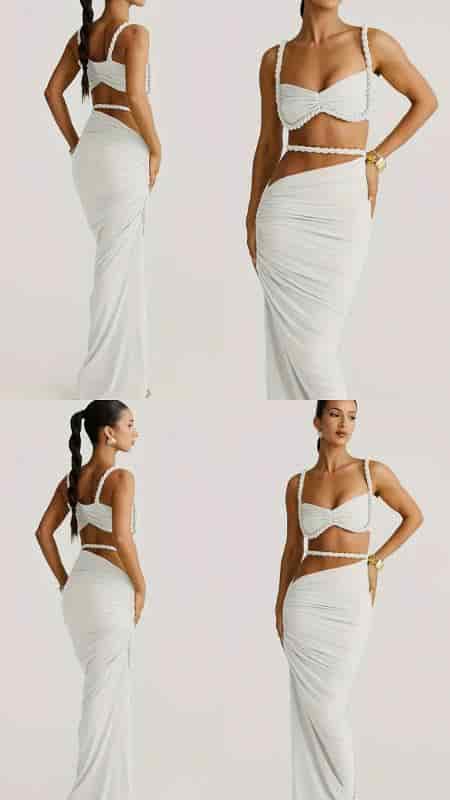 SET BLANCO FALDA LARGA - miniatura 2